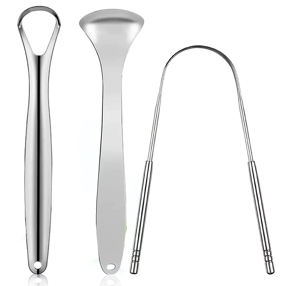 1Pcs/2Pcs/3Pcs Metal Tongue Scraper Cleaner for Adults & Kids, Portable Stainless Steel Tongue Scrapers Brushes for Removing