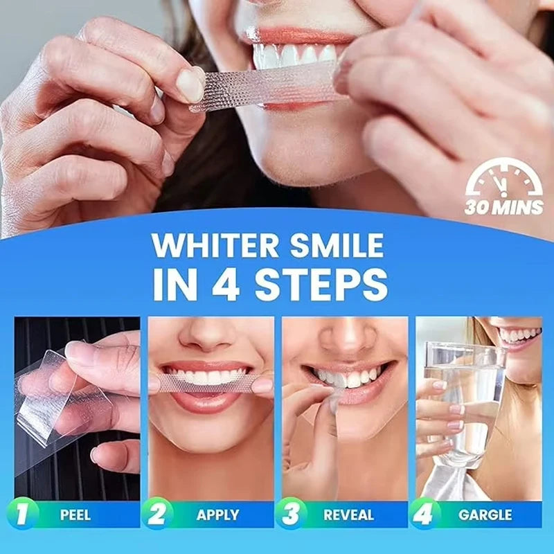 5D Teeth Whitening Strips Gel Remove Plaque Stains Cleaning Oral Hygiene Bleaching Dental Tools Fresh Breath Brighten Tooth Care