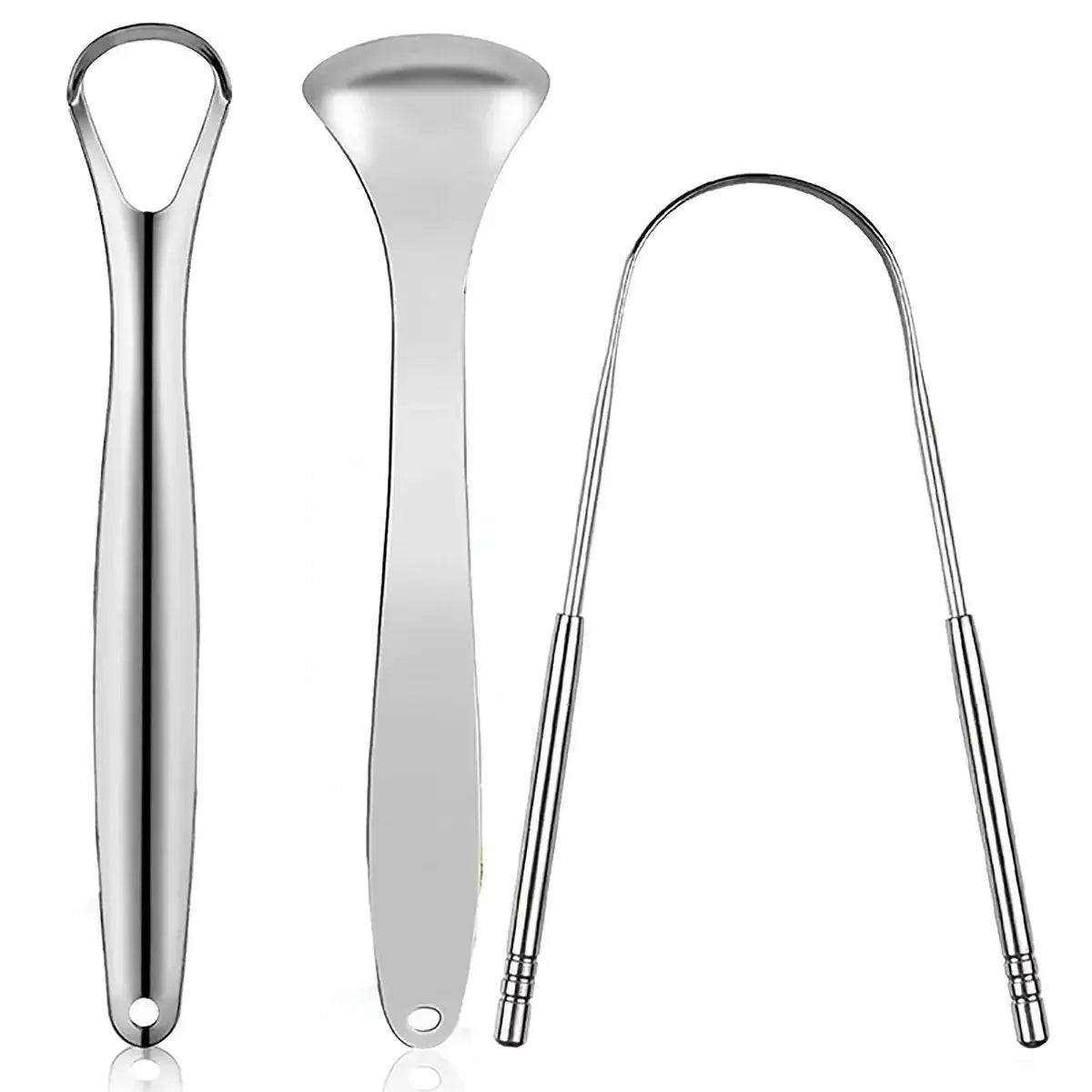 1Pcs/2Pcs/3Pcs Metal Tongue Scraper Cleaner for Adults & Kids, Portable Stainless Steel Tongue Scrapers Brushes for Removing