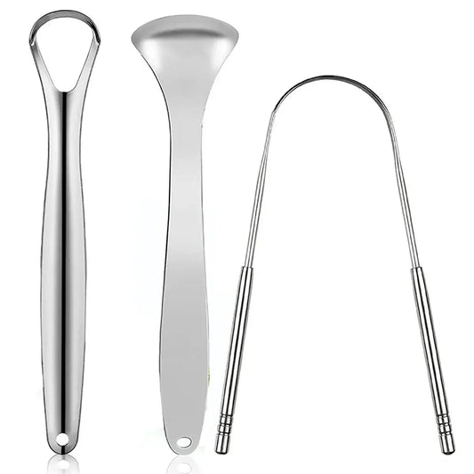 1Pcs/2Pcs/3Pcs Metal Tongue Scraper Cleaner for Adults & Kids, Portable Stainless Steel Tongue Scrapers Brushes for Removing